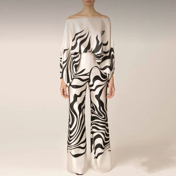 Two-Piece Set With Off-Shoulder Top And Wide-Leg Trousers - Juana