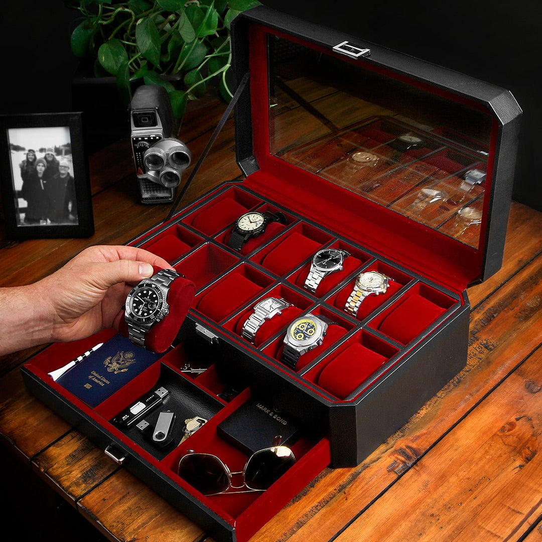 Two-Tier Display Watch Box For Men - Dialix