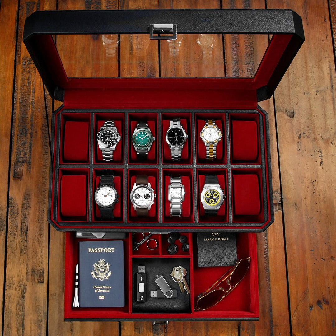 Two-Tier Display Watch Box For Men - Dialix