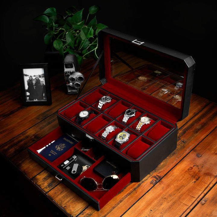 Two-Tier Display Watch Box For Men - Dialix
