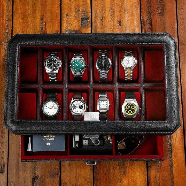 Two-Tier Display Watch Box For Men - Dialix
