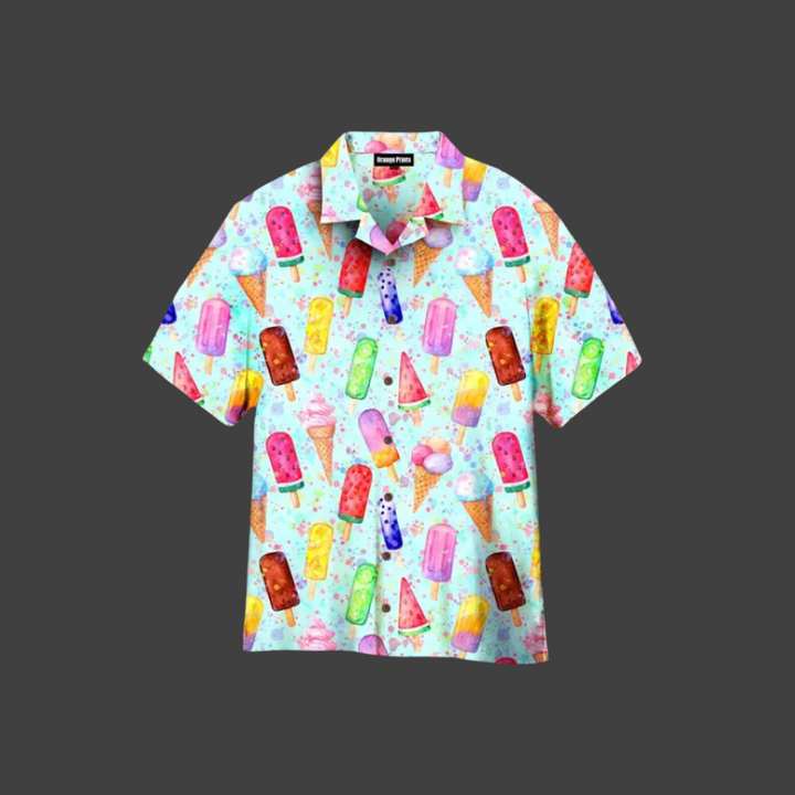 Summer Men's Shirt with Ice Cream Print – Luca