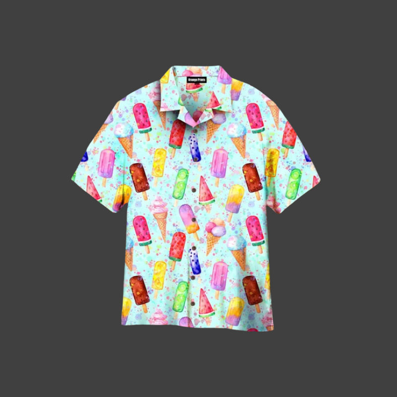 Summer Men's Shirt with Ice Cream Print – Luca