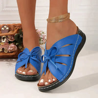Orthopedic Wedge Sandals with Arched Button – Mirella