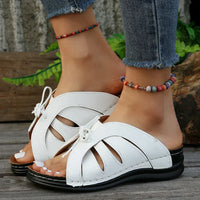 Orthopedic Wedge Sandals with Arched Button – Mirella