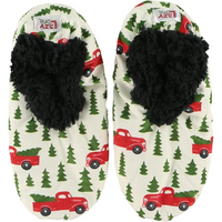 Women’s Fleece Christmas Slipper Socks - HollyWarm