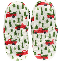 Women’s Fleece Christmas Slipper Socks - HollyWarm