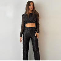 Glamorous sequin two-piece set for women - Celina