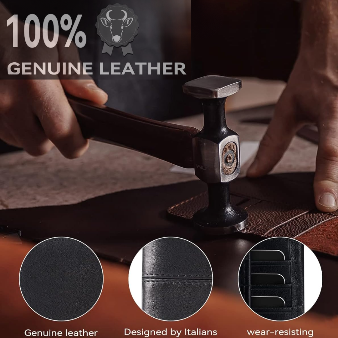Premium RFID-Blocking Leather Bifold Wallet for Men - SlimArmor