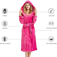 Women's Fleece Bathrobe with Hood – Vivianne