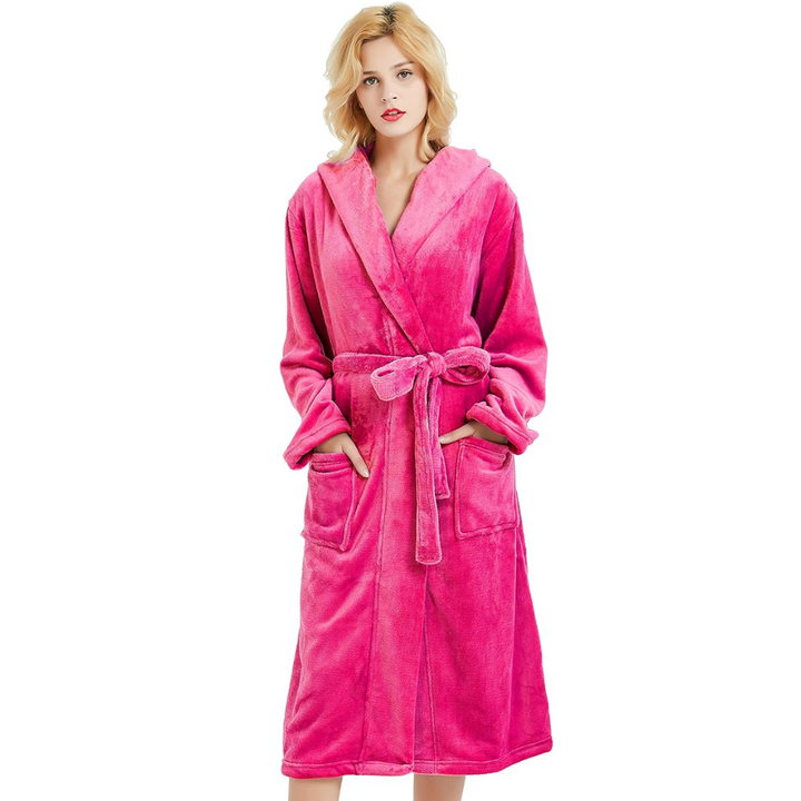 Women's Fleece Bathrobe with Hood – Vivianne