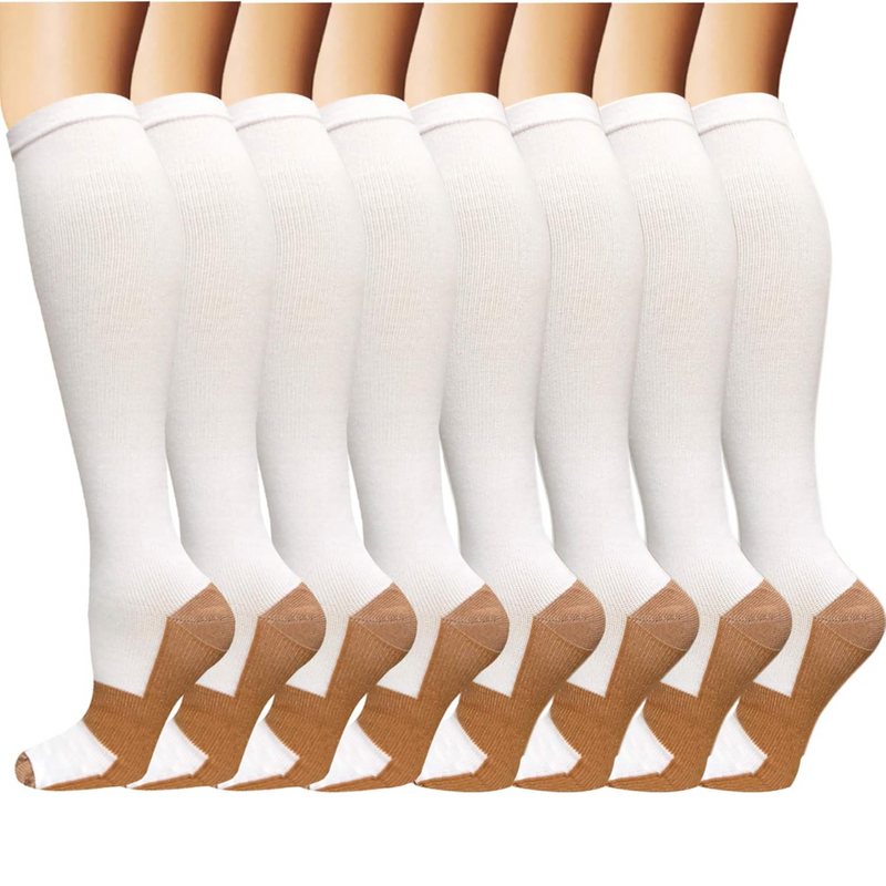 Graduated Copper Compression Socks 15-20mmHg (8 Pairs) - StepRelief