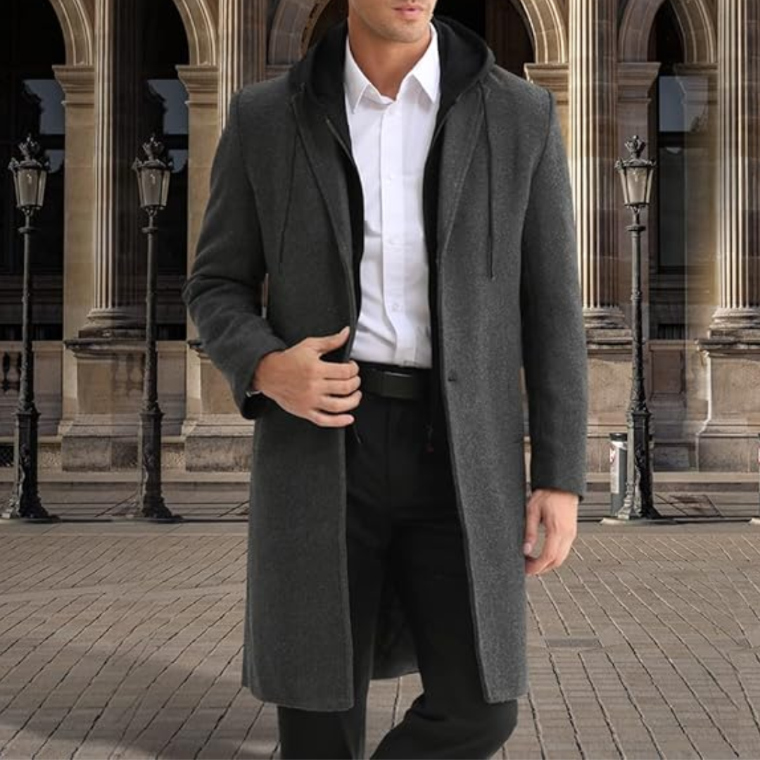 Men’s Wool Blend Trench Coat - Pedro