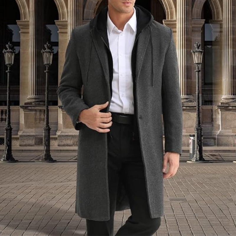 Men’s Wool Blend Trench Coat - Pedro