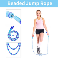 Adjustable Tangle-Free Beaded Jump Rope for Fitness