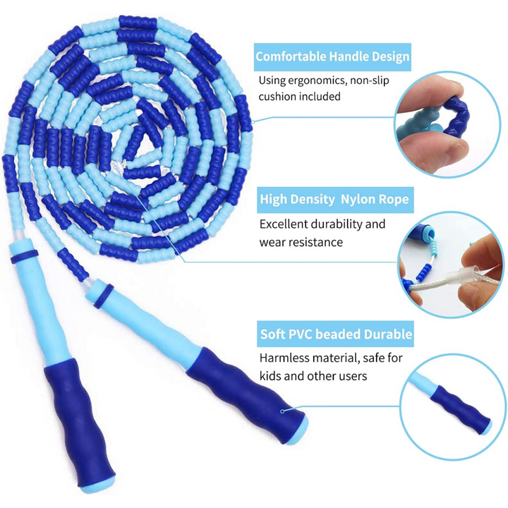 Adjustable Tangle-Free Beaded Jump Rope for Fitness