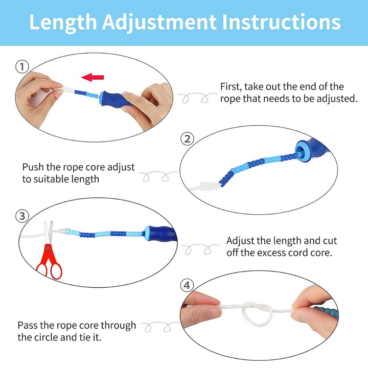 Adjustable Tangle-Free Beaded Jump Rope for Fitness