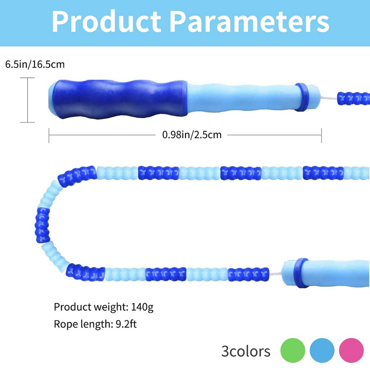Adjustable Tangle-Free Beaded Jump Rope for Fitness