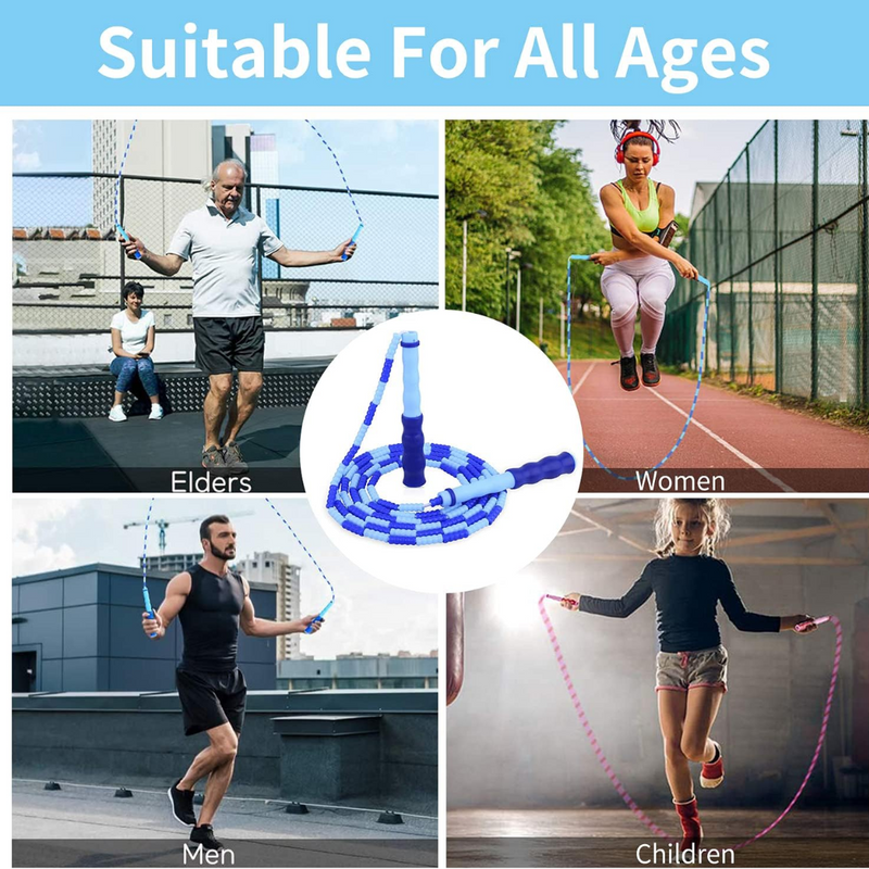 Adjustable Tangle-Free Beaded Jump Rope for Fitness