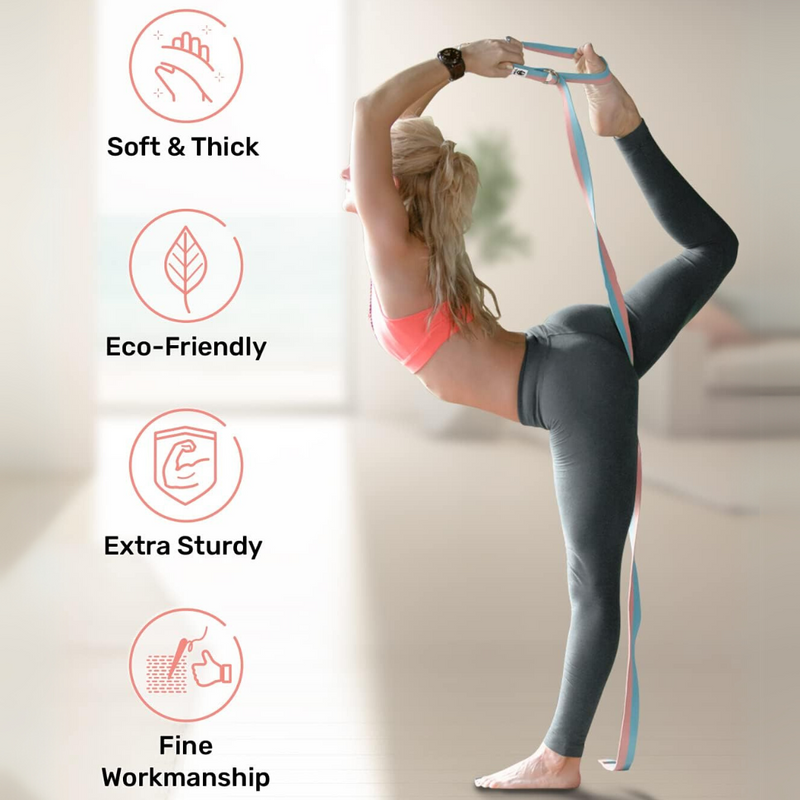 Yoga Strap with Adjustable D-Ring Buckle
