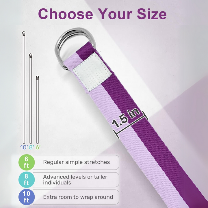 Yoga Strap with Adjustable D-Ring Buckle