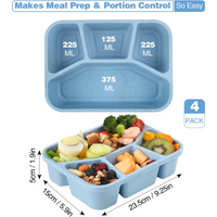 4-Pack Bento Snack Boxes – 4 Compartments