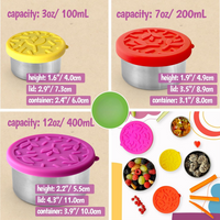 Zestaw pojemników na lunch ze stali nierdzewnej z pokrywkami – 100ml, 200ml, 400ml