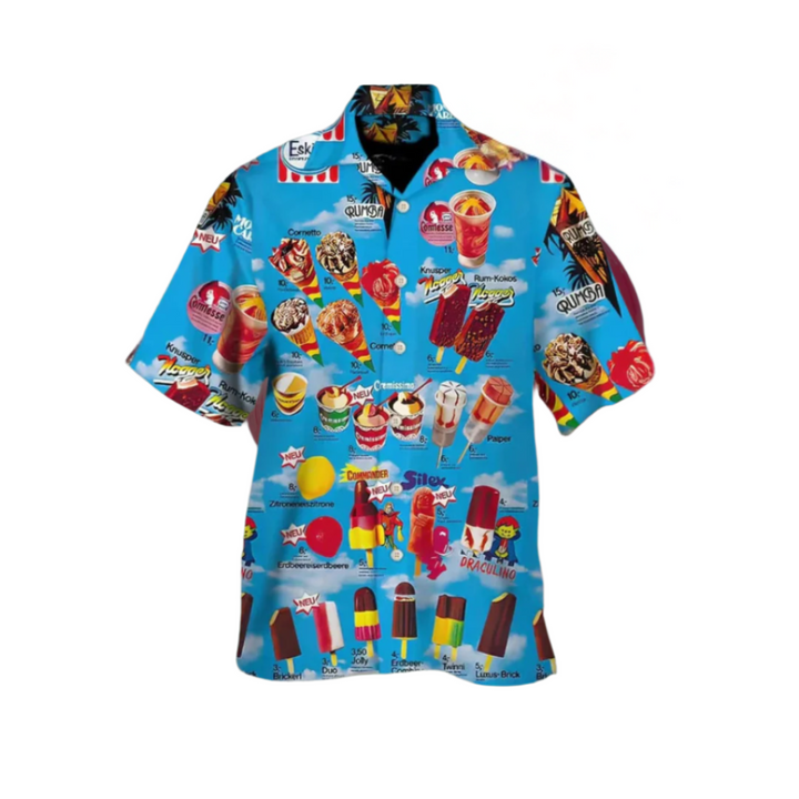 Summer Men's Shirt with Ice Cream Print – Luca
