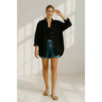 Linen Women's Blouse with Button Closure – Marise