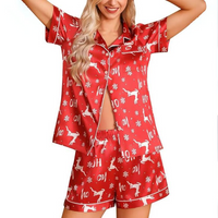 Silk Satin Short Christmas Pajama Set - SilkDream