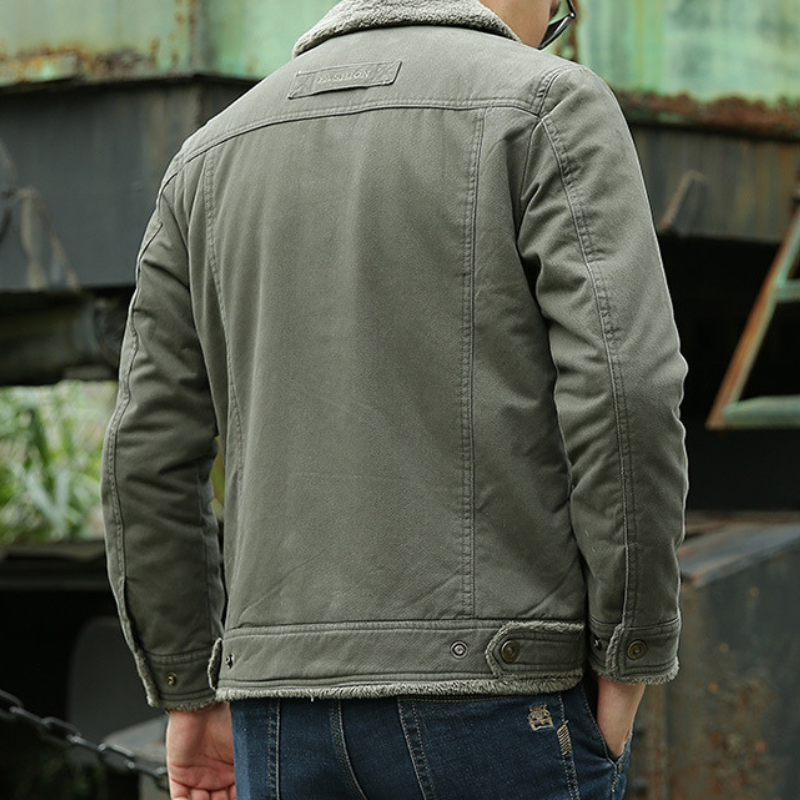 Rugged Men's Jacket with Fur Collar – Lars
