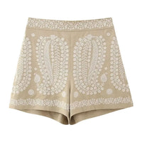 Sammy Jackson™ Cathy Geborduurde Shorts | Hoge Taille & Trendy