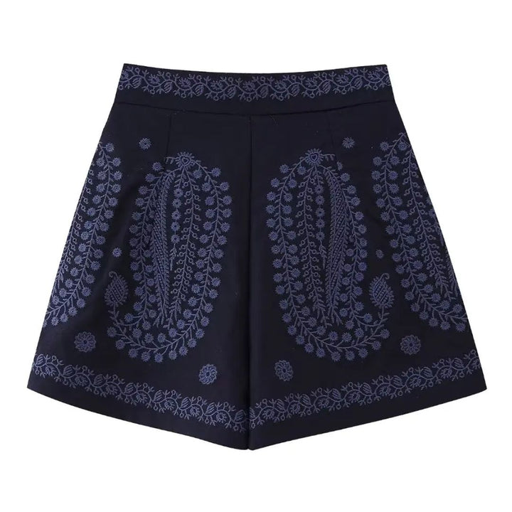 Sammy Jackson™ Cathy Geborduurde Shorts | Hoge Taille & Trendy