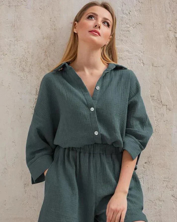 Tweedelige zomercombinatie met structuur dames – Tabea