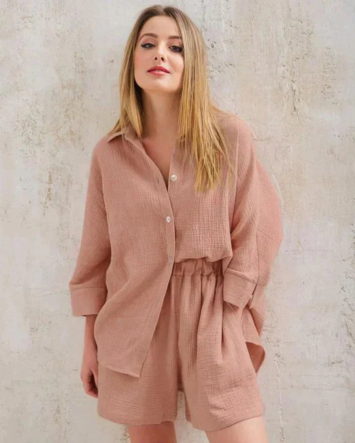 Tweedelige zomercombinatie met structuur dames – Tabea