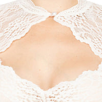 Trendy dirndl blouse with lace & heart neckline for women – Alina