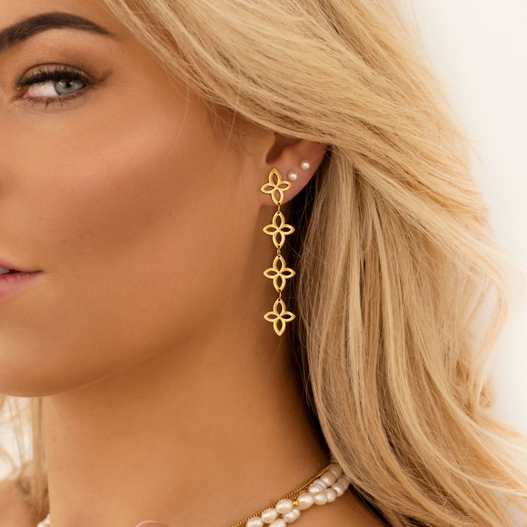 Sammy Jackson™ Bloemenketting Oorbellen | Vintage & Chic