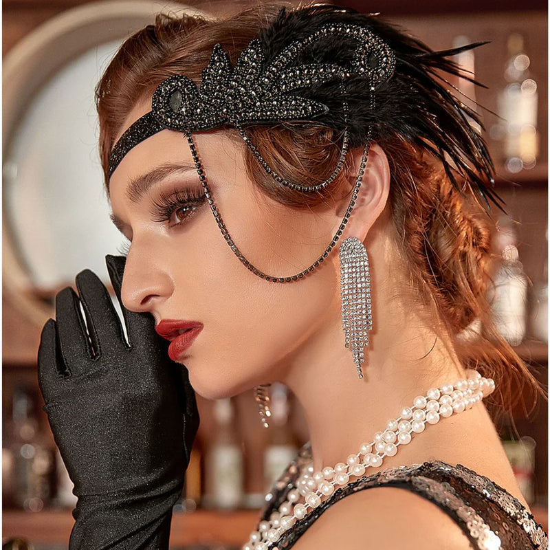 Sammy Jackson™ Zwarte Jaren '20 Accessoire Set