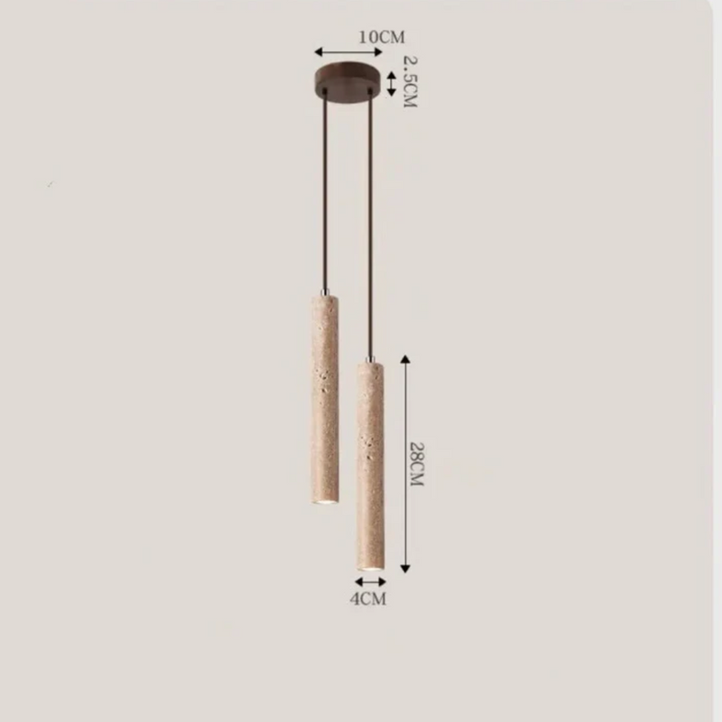 Minimalistische Travertijn Wabi-Sabi Stijl LED Kroonluchter - LumoLine