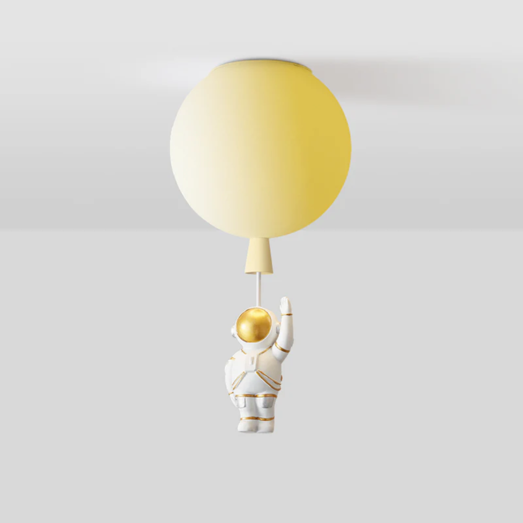 Trendy Moon/Astronaut Kids' Room LED Ceiling Lamp - CosmoGlow