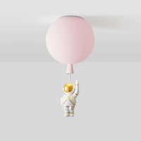 Trendy Moon/Astronaut Kids' Room LED Ceiling Lamp - CosmoGlow