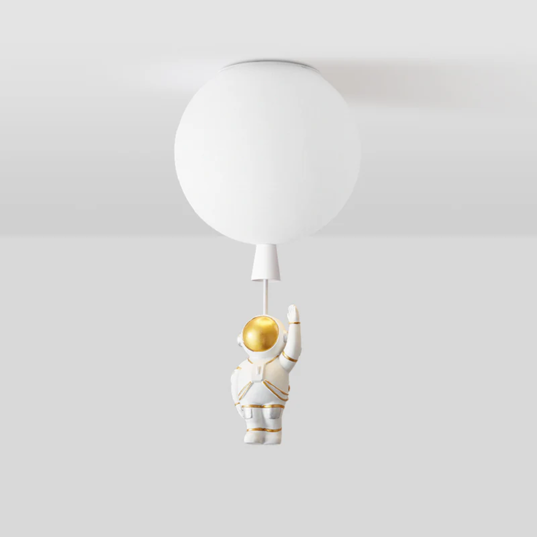 Trendy Moon/Astronaut Kids' Room LED Ceiling Lamp - CosmoGlow