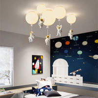 Trendy Moon/Astronaut Kids' Room LED Ceiling Lamp - CosmoGlow
