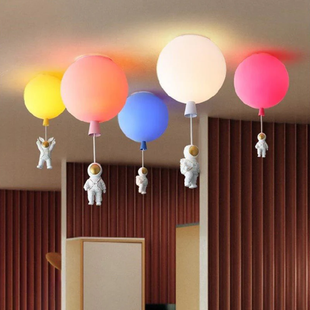 Trendy Moon/Astronaut Kids' Room LED Ceiling Lamp - CosmoGlow