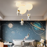 Trendy Moon/Astronaut Kids' Room LED Ceiling Lamp - CosmoGlow