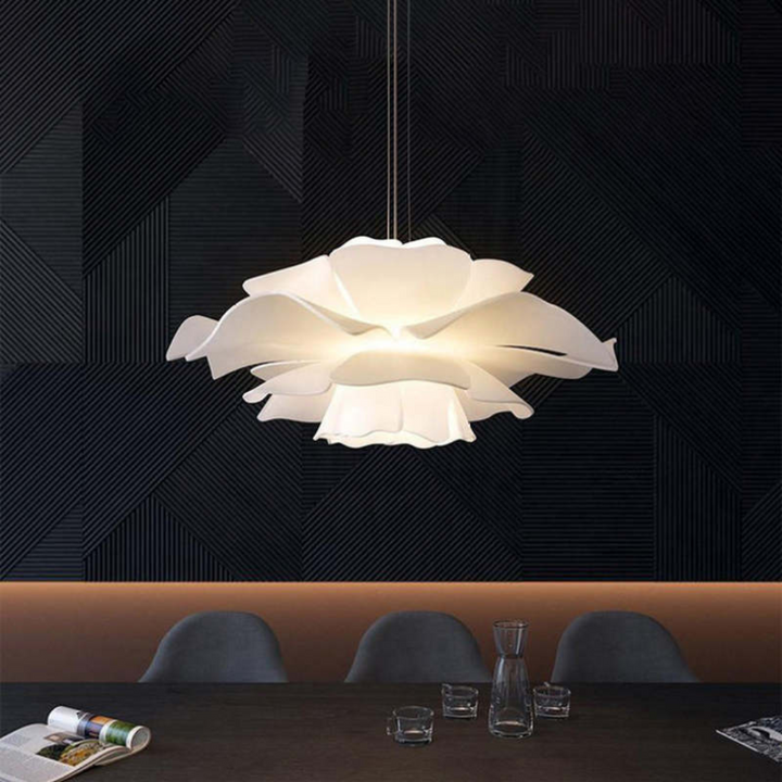 Lampa wisząca Design Kwiat Biały Metal - Sophia