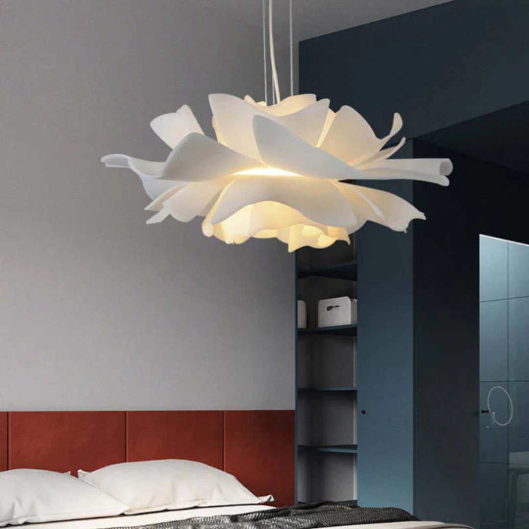 Lampa wisząca Design Kwiat Biały Metal - Sophia