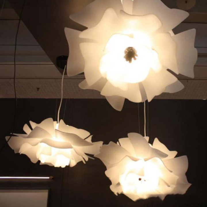 Lampa wisząca Design Kwiat Biały Metal - Sophia