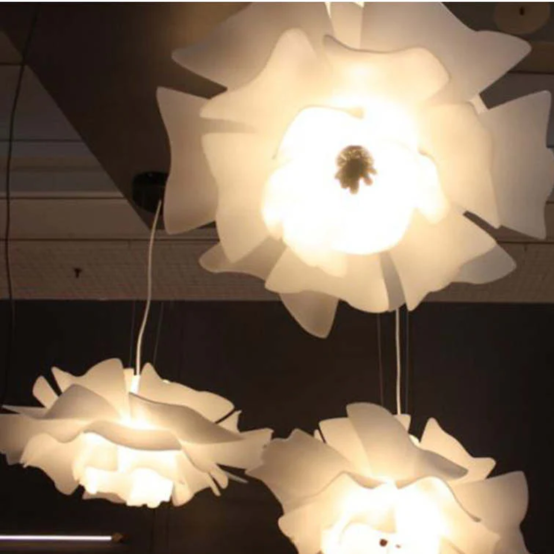Lampa wisząca Design Kwiat Biały Metal - Sophia