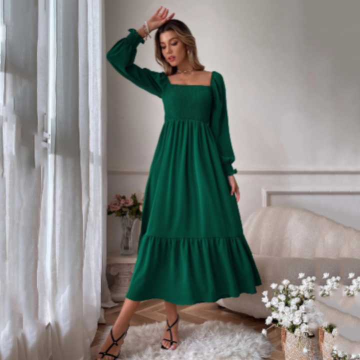 Overgangsjurk met Florentine-halslijn – Hermina